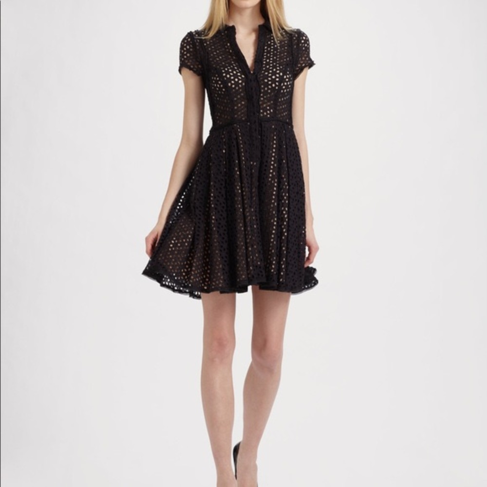 BCBGMAXAZRIA Black Eyelet Dress